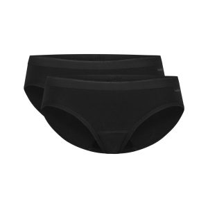 2 Pack Basics Organic Cotton Stretch - Bikini - Zwart Small