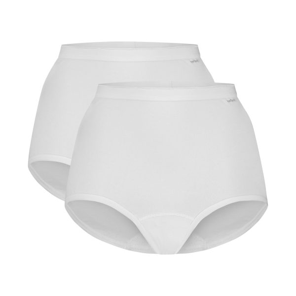 2 Pack Basics Organic Cotton Stretch - Highwaist - Wit XLarge