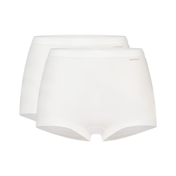 2 Pack Basics Organic Cotton Stretch - Shorts - Wit Small