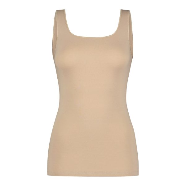 Basics Organic Cotton Stretch - Singlet - Nude Large