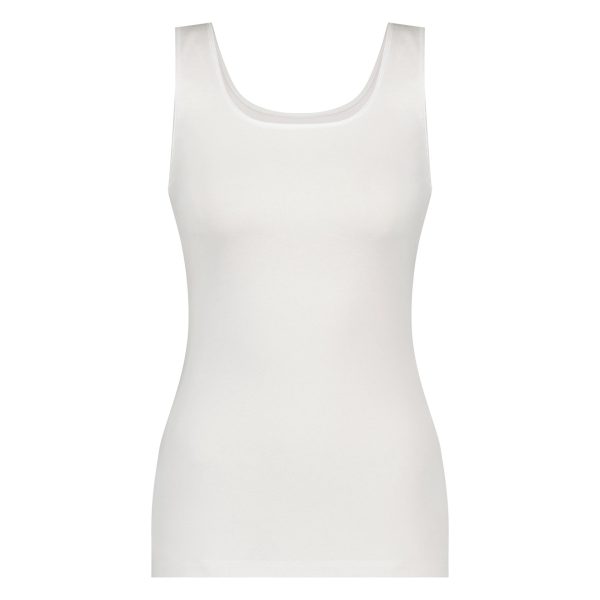 Basics Organic Cotton Stretch - Singlet - Wit Medium