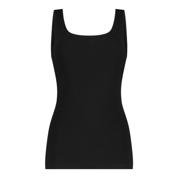 Basics Organic Cotton Stretch - Singlet - Zwart Small