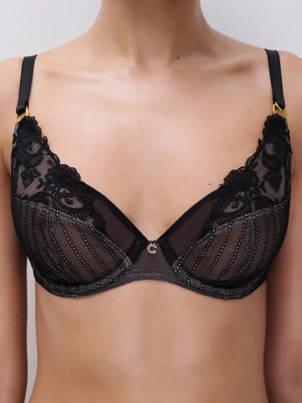 Cabaret Sauvage - Plunge Bh Gevuld - Zwart 90C