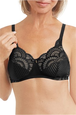 Karolina - Voorgevormde Prothese Bh Zonder Beugel - Black/Sand 90A