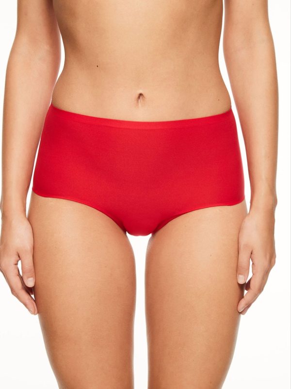 Softstretch - Hoge Taille - rood