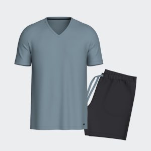 Pyjama met korte broek - blauw