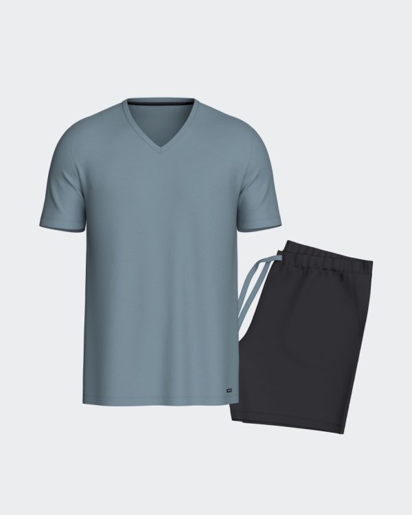 Pyjama met korte broek - blauw