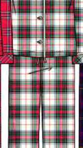 Cream plaid - Pyjama - wit