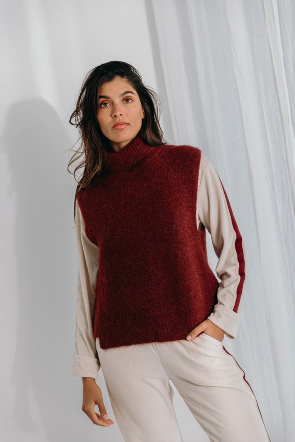 Dina - Higgh neck pullover - Plum