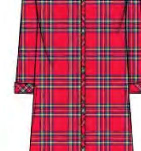 Redplaid - Nachtkleed - rood