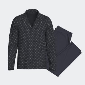 Heren Pyjama - blauw/logo