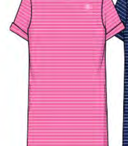 Pink Stripes - nachtkleed - roze