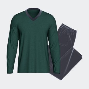 Pyjama in velours - donkergroen