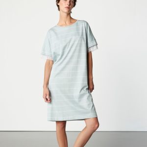 IDRIS - Nachtkleed - pastel kaki streep
